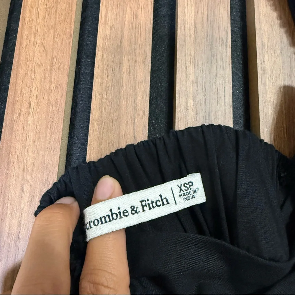 Abercrombie & Fitch Black Maxi Dress with Lace Insets XSP